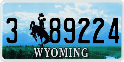 WY license plate 389224