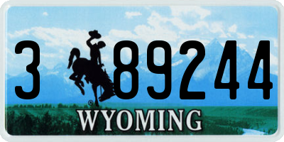 WY license plate 389244