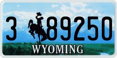 WY license plate 389250