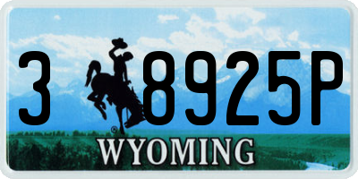 WY license plate 38925P