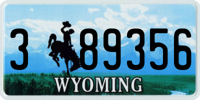 WY license plate 389356