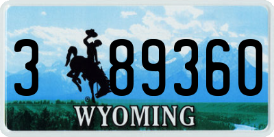 WY license plate 389360