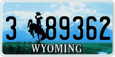 WY license plate 389362