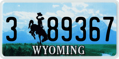 WY license plate 389367