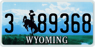WY license plate 389368