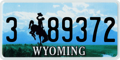 WY license plate 389372