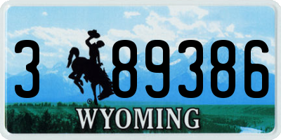 WY license plate 389386