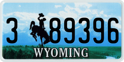 WY license plate 389396