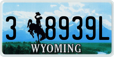 WY license plate 38939L