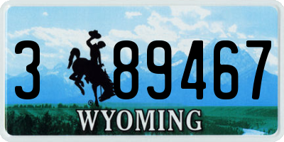 WY license plate 389467