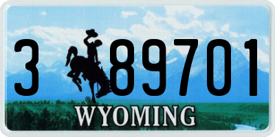 WY license plate 389701