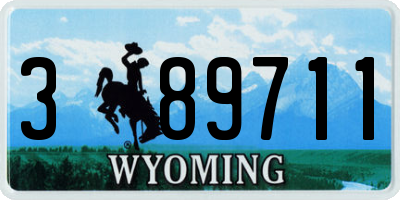 WY license plate 389711