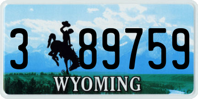 WY license plate 389759