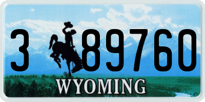 WY license plate 389760