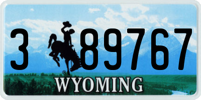 WY license plate 389767