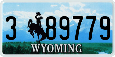 WY license plate 389779