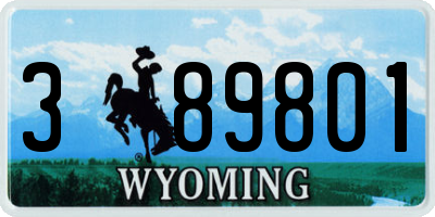 WY license plate 389801