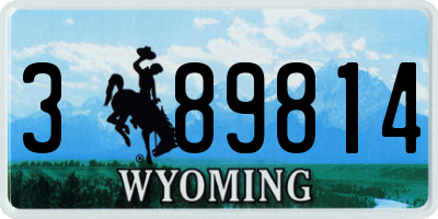WY license plate 389814