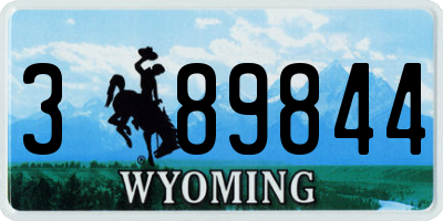 WY license plate 389844
