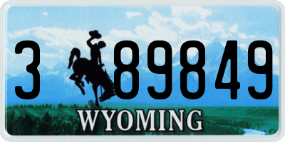 WY license plate 389849