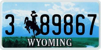 WY license plate 389867