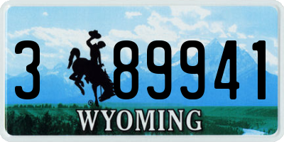 WY license plate 389941