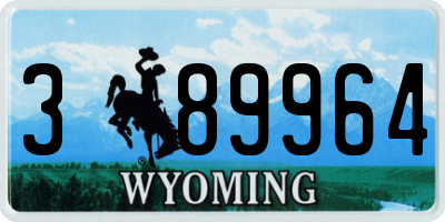 WY license plate 389964