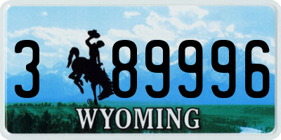 WY license plate 389996