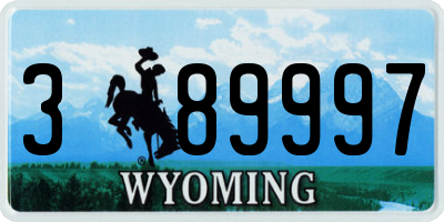 WY license plate 389997