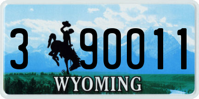 WY license plate 390011
