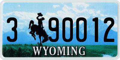 WY license plate 390012