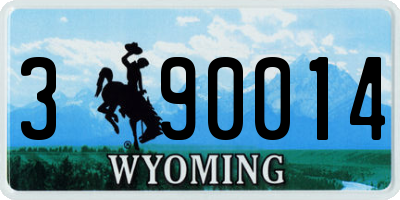 WY license plate 390014