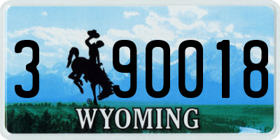 WY license plate 390018