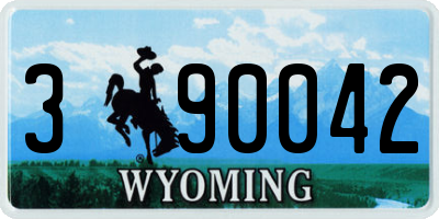 WY license plate 390042