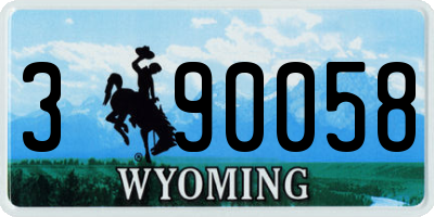 WY license plate 390058