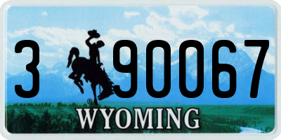 WY license plate 390067