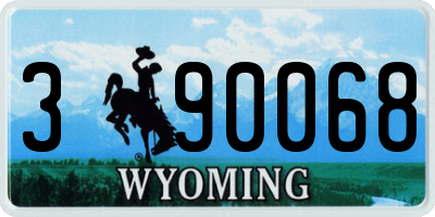 WY license plate 390068