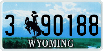 WY license plate 390188