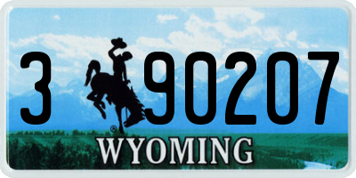 WY license plate 390207