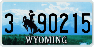 WY license plate 390215