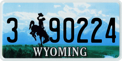 WY license plate 390224
