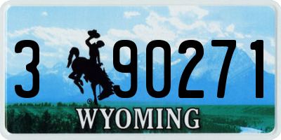 WY license plate 390271