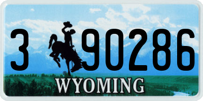 WY license plate 390286