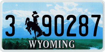 WY license plate 390287