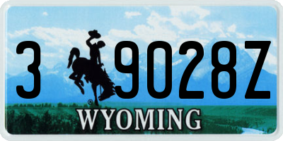 WY license plate 39028Z