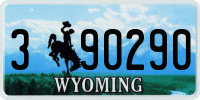 WY license plate 390290