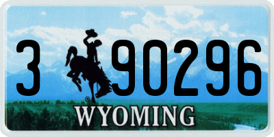 WY license plate 390296