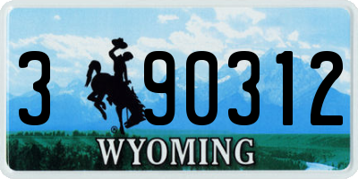 WY license plate 390312