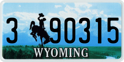 WY license plate 390315