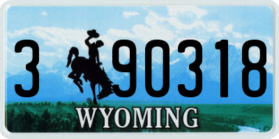 WY license plate 390318